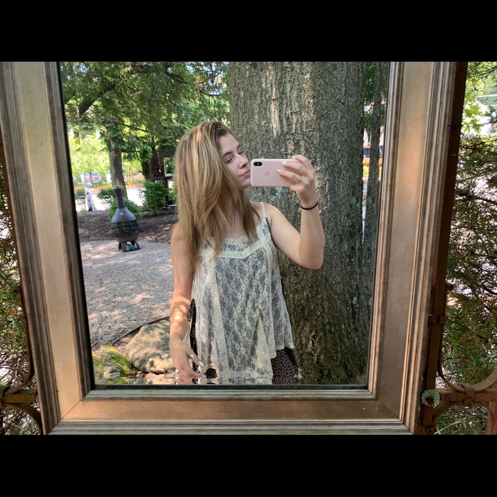 Vintage lace overlay dress/shirt L